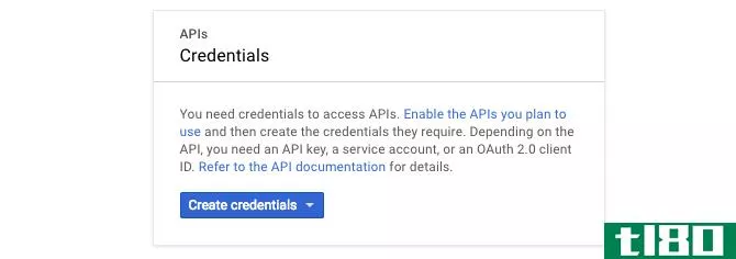 google api create credentials