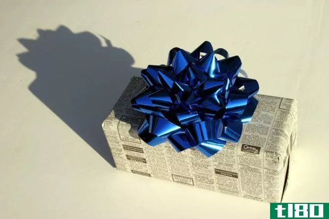 Newspaper Wrapped Gift