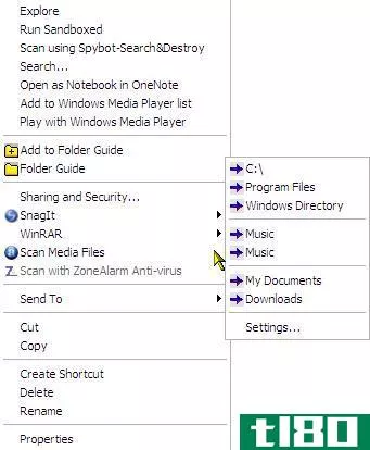 folder guide - right click menu customize