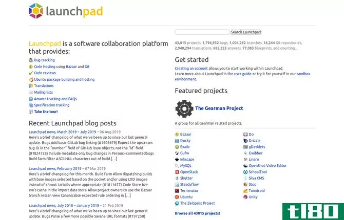 Canonical's Launchpad service for open source software