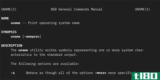BSD command manual on macOS