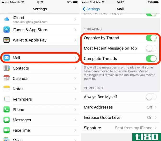 iOS 10 Feature Mail Threading