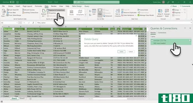 Queries in Excel