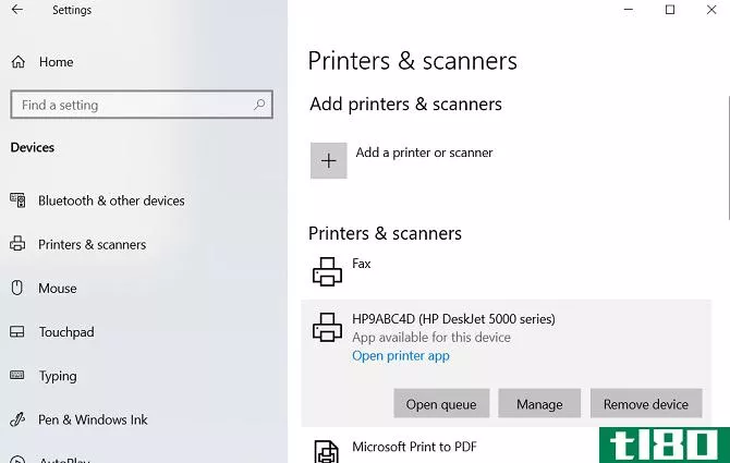 Windows 10 remove printer screen settings app