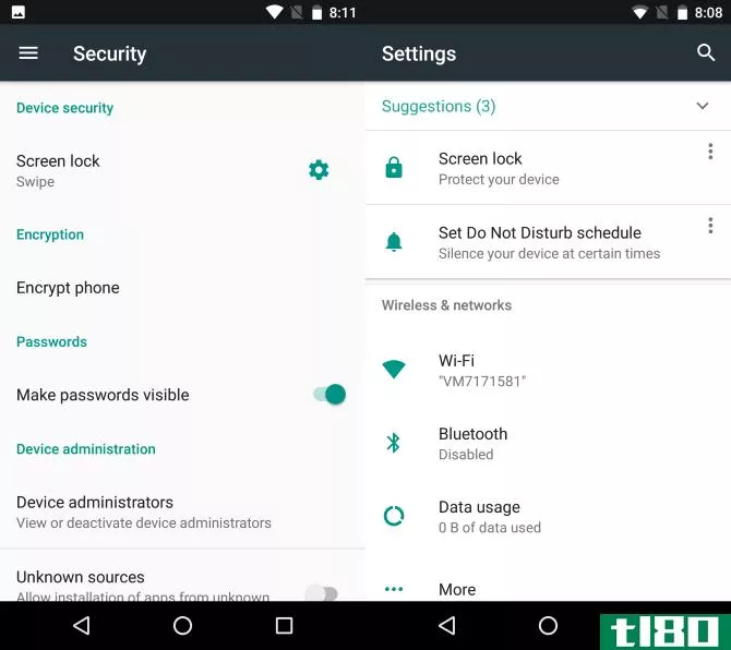 Android N Reas*** -- Settings Interface
