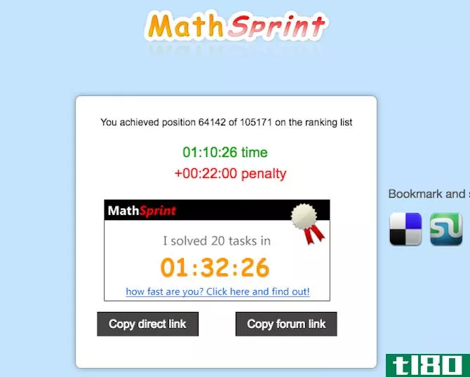 Online Tests -- MathRun Sprint