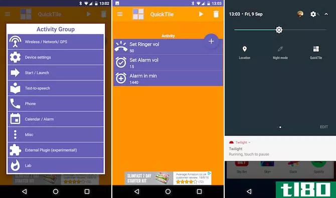 Android Nougat QuickTile App