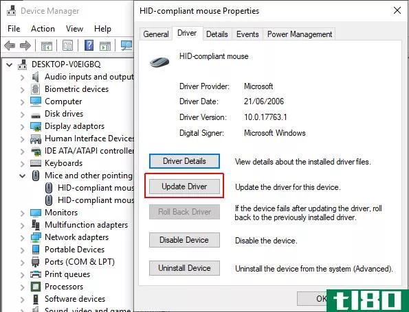 windows 10 mouse driver update