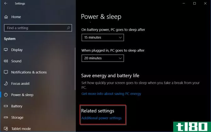 open additional power settings from settings app