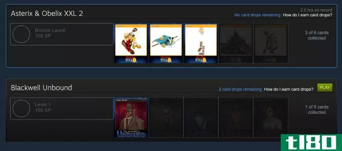Badges page on Steam