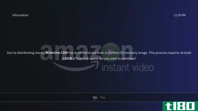 Install Widevine to enable streaming of VOD content from Amazon and Netflix