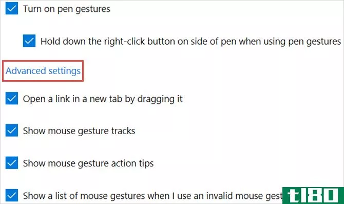mouse gestures advanced settings microsoft edge