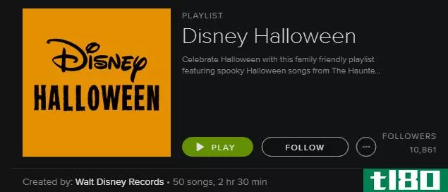 Spotify Playlist -- Disney Halloween
