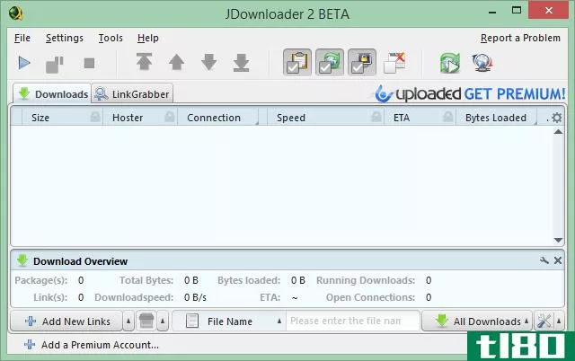 This is a screen capture of the JDownloader interface. JDownloader allows for better downloads.