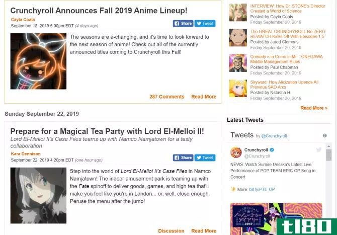 Crunchyroll Anime News Sites