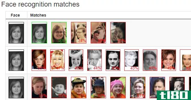 Betadata face recognition matches