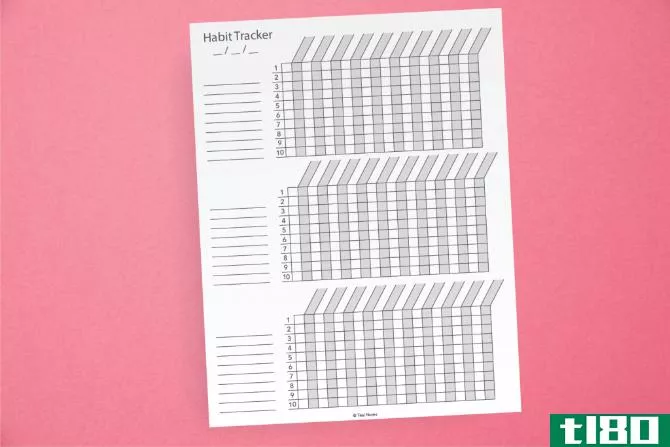 Download and print the 10-day habit tracker template from Teal Notes 