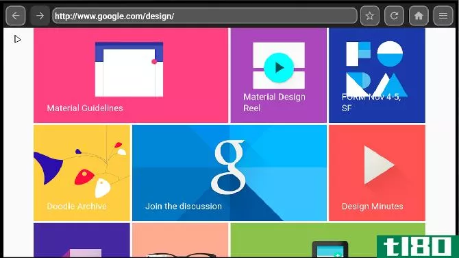 Web Browser for Android TV main screen