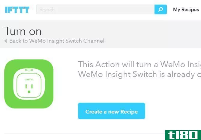 WeMo Maker IFTTT Recipe Enable Switch