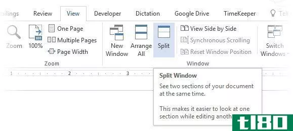 Split Windows in Microsoft Word 