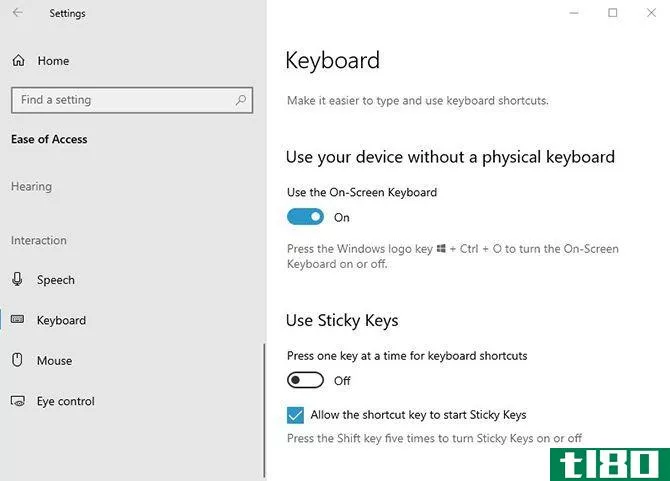 Turn Windows 10 on-screen keyboard on or off