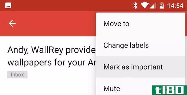 Android Gmail Mark Message as Important