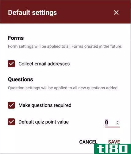 Change Default Settings Google Forms