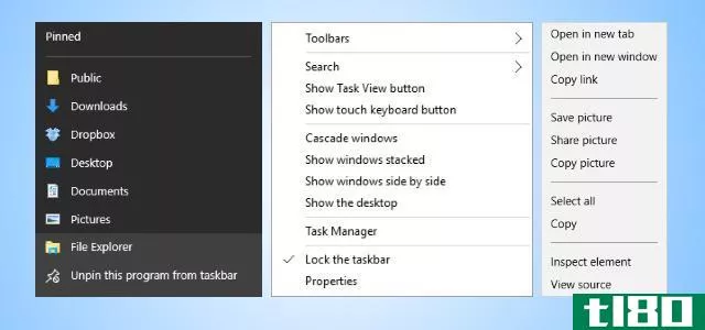 windows 10 context menus interface