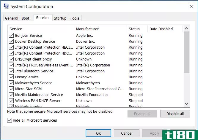 system configuration app in windows 10