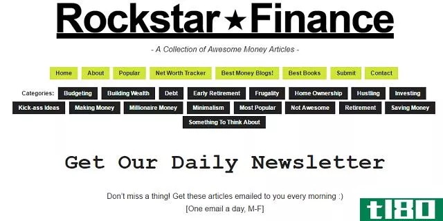 Rockstar Finance Newsletter Signup Screenshot