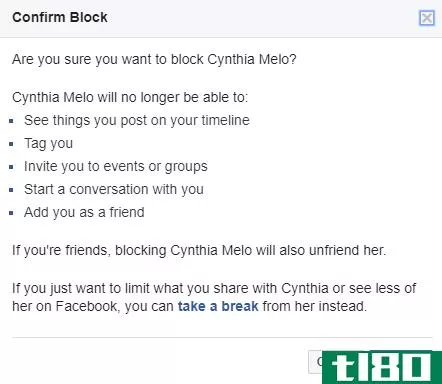 block someone on facebook