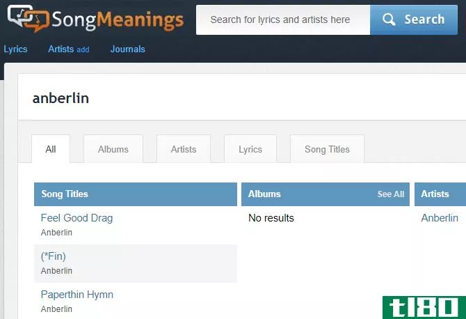 SongMeanings Site Search