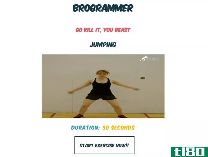 Brogrammer is a web app that reminds you to take breaks and recommends exercises