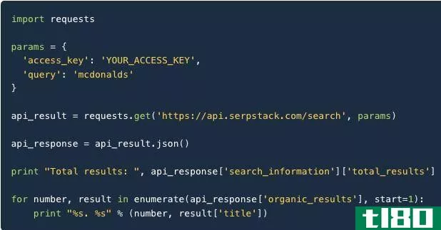 Accessing the serpstack API with python