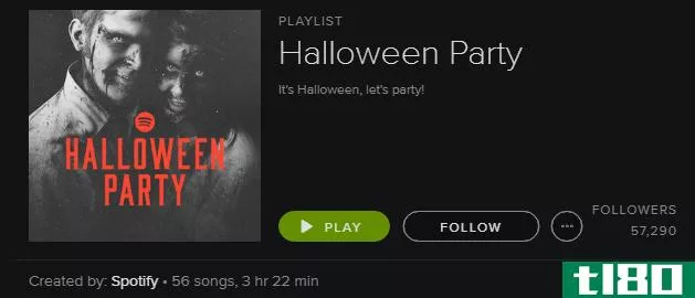 Spotify Playlist -- Halloween Party