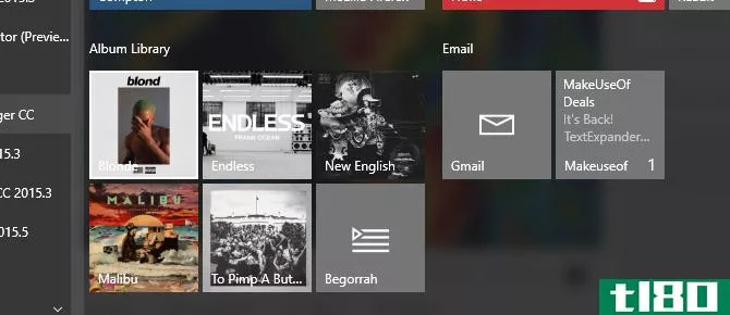 Windows 10 Groove Music on Start Menu
