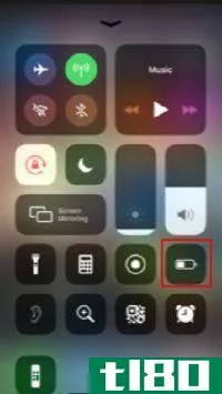 iPhone Control Center widget