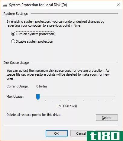 Turn on System Protection in Windows