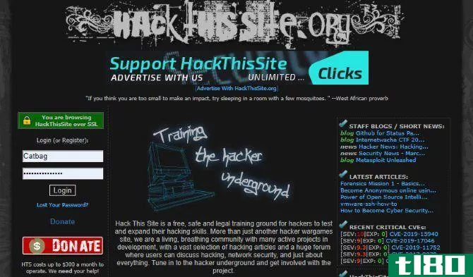 A website for ethical hacking practice