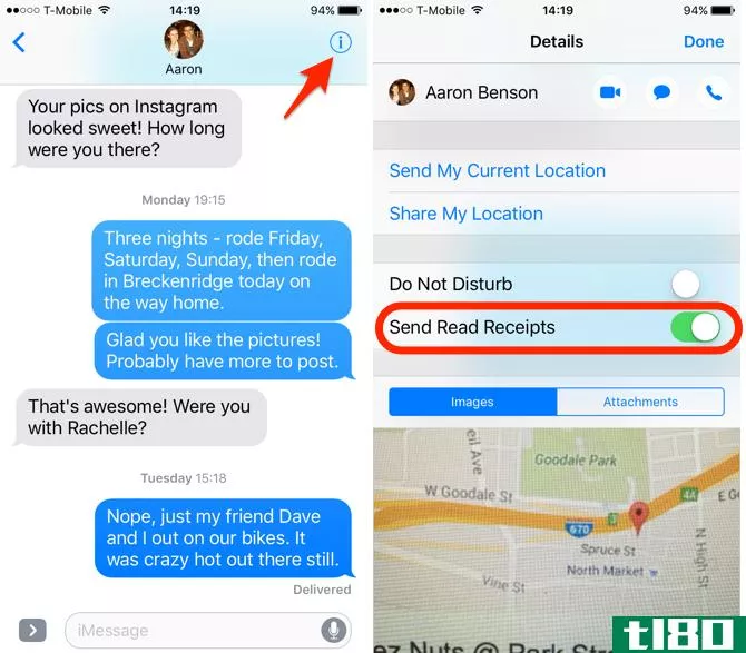 iOS 10 Feature Read Receipts