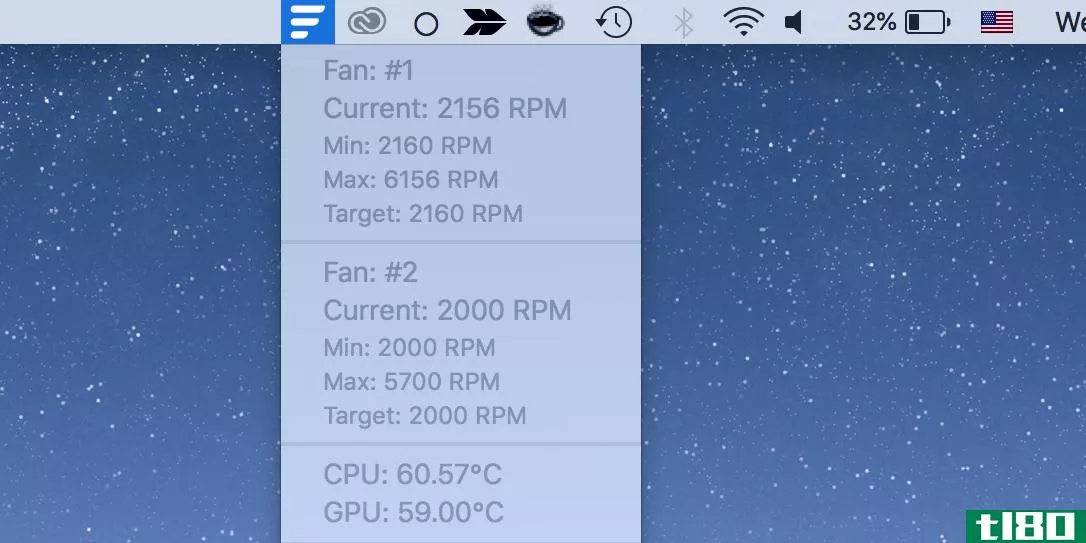 View Mac's CPU temp and fan speeds with Fanny