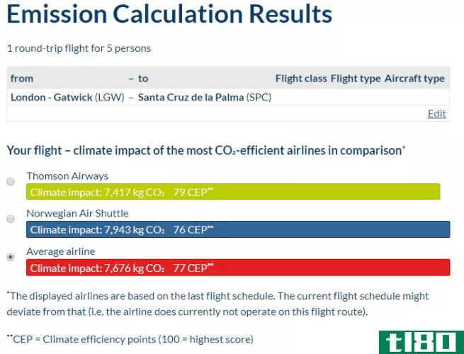 atmosfair carbon calculator offset flight