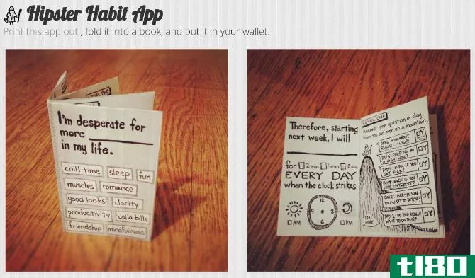 The hipster habit app is a foldable habit guide and tracker that fits in your wallet