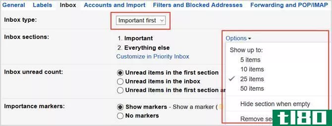 gmail settings important first