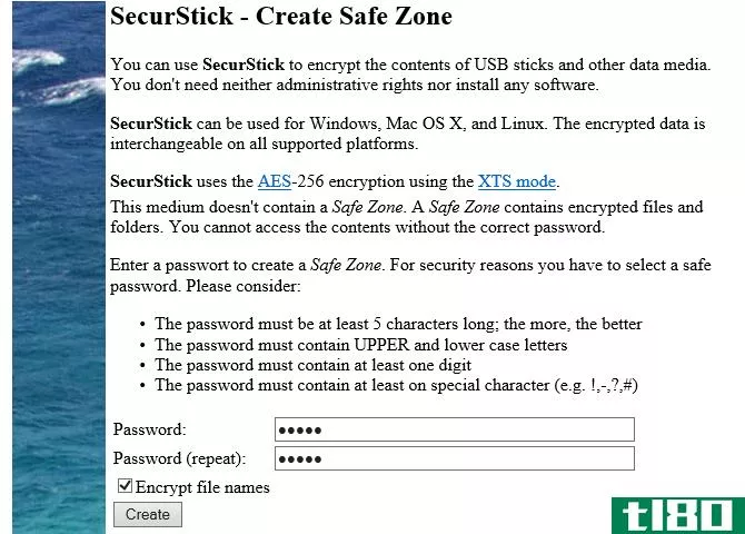 create an encrypted and password protected safe zone on your flash drive