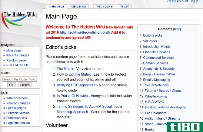 hidden wiki home page