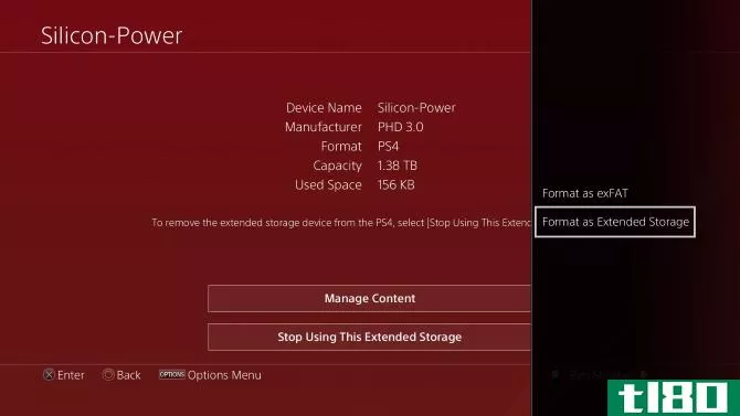 PS4 Format External Storage