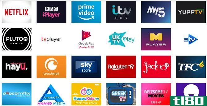 A **all selection of available Roku channels