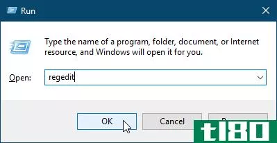 Open the Registry Editor in Windows 10