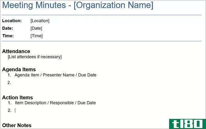 Basic Meeting Minutes Vertex42